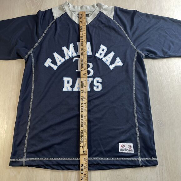 Tampa Bay Rays Shirt Men’s Medium MLB True Fan V-Neck Blue Baseball Stitching - Picture 7 of 16